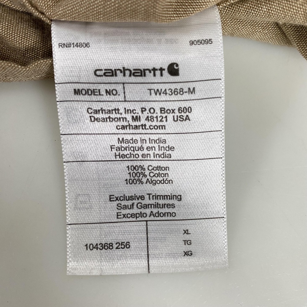 Carhartt Shirt Mens XL Tan Loose Fit Button Down Long Sleeve Work Cotton TW4368 - Picture 7 of 13